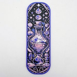 Marque-page motif flacon de potion alchimique sur fond blanc